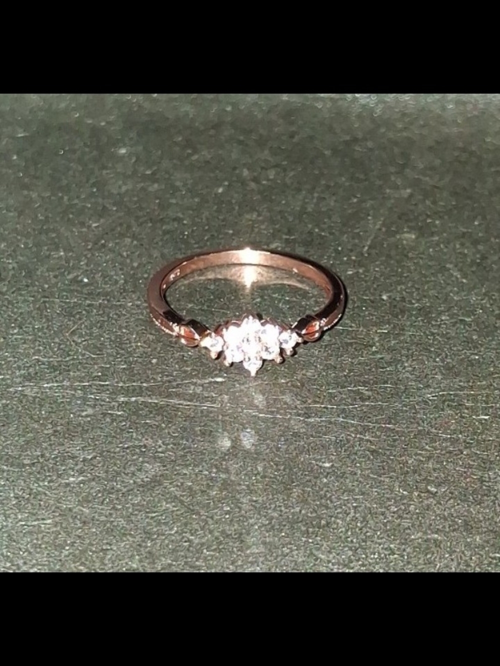 Rose-Tone Cluster Diamond Ring for Women
